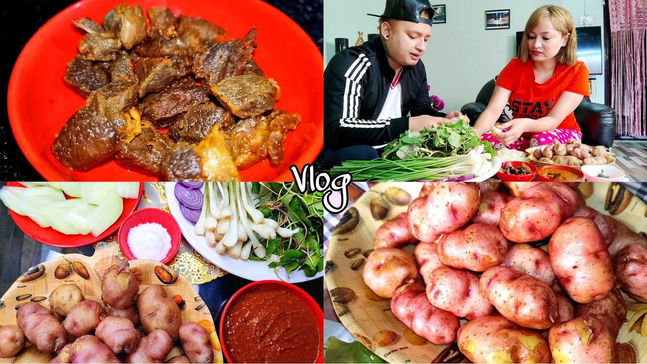 Bam Phan Saw 🥔| Tungtap | Husband Wife | Eating Red Boiled Potatoes | Vlog #18 | Anisha Khasi Vlog