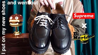 【ドクターマーチン×シュプリーム】DR. MARTENS Supreme レザーシューズ　5ホール　革靴　短靴　スニーカー