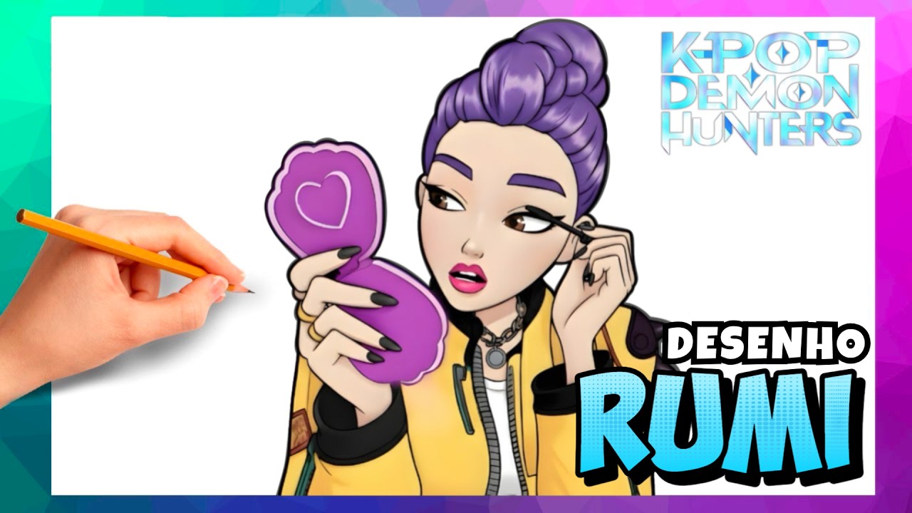 Como Desenhar RUMI de KPop Demon Hunters 🖤 | Passo a Passo Fácil - YouTube