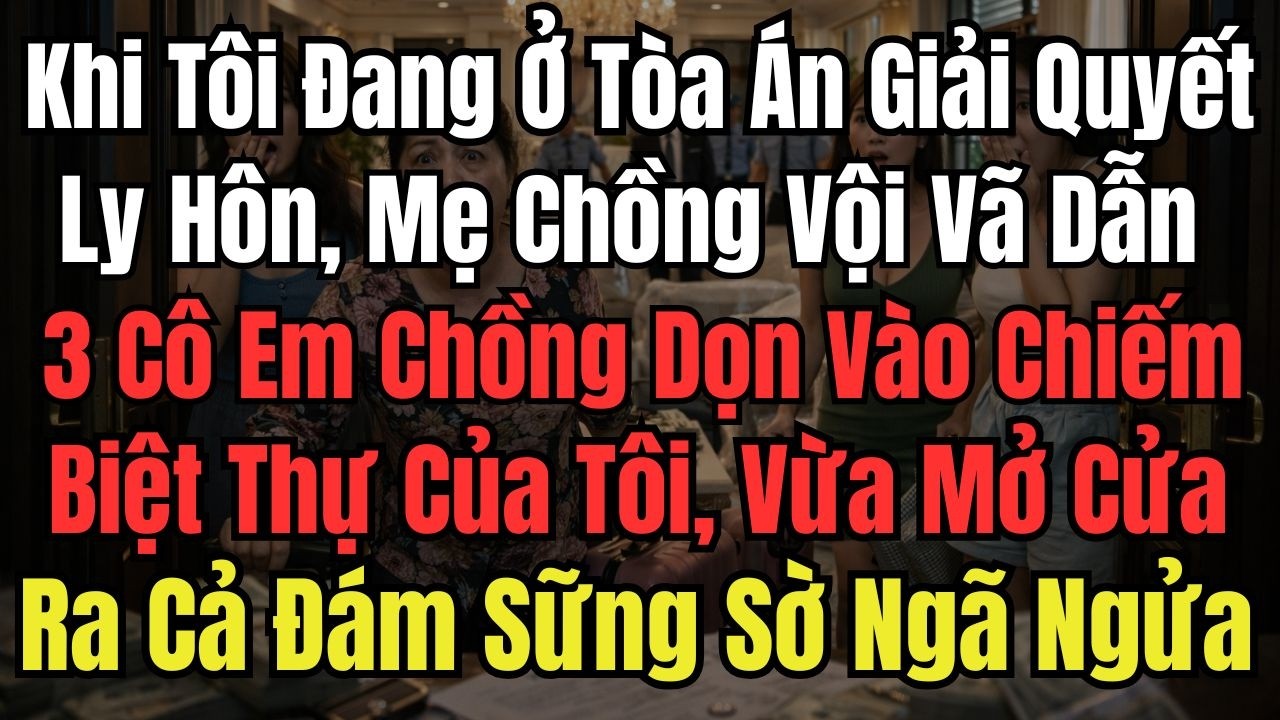 Khi Tôi Đang Ở Tòa Án Giải Quyết Ly Hôn, Mẹ Chồng Vội Vã Dẫn 3 Cô Em Chồng Dọn Vào Chiếm Biệt Thự Củ