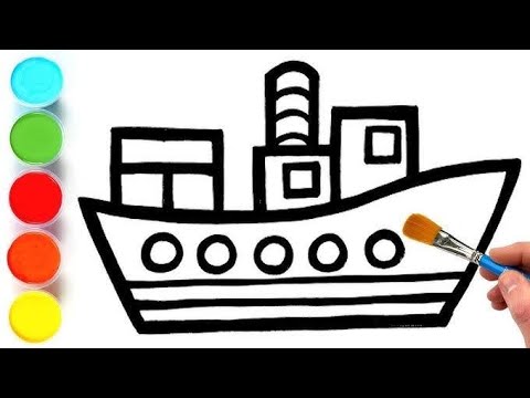 سفينة رسم تلوين للأطفال والصغار فيديوهات رسم للأطفال