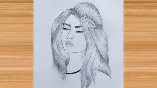 How to draw a girl with BEAUTIFUL hair style || Drawing Tutorial for beginners || Pencil Sketch