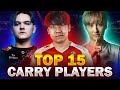 Top15 carry players with their top1 play in dota 2 history