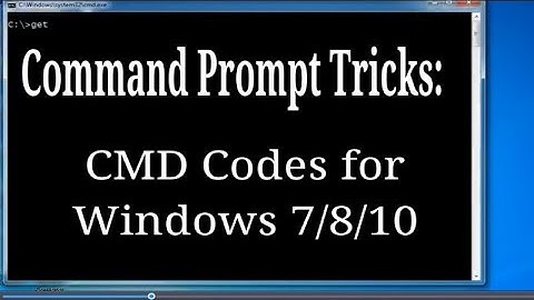 Command Prompt Codes for Windows 7/8/10