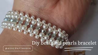 DIY easy pearls bracelet tutorial #trending #diy #fashion #viral #diyjewelry #bracelet #video #yt