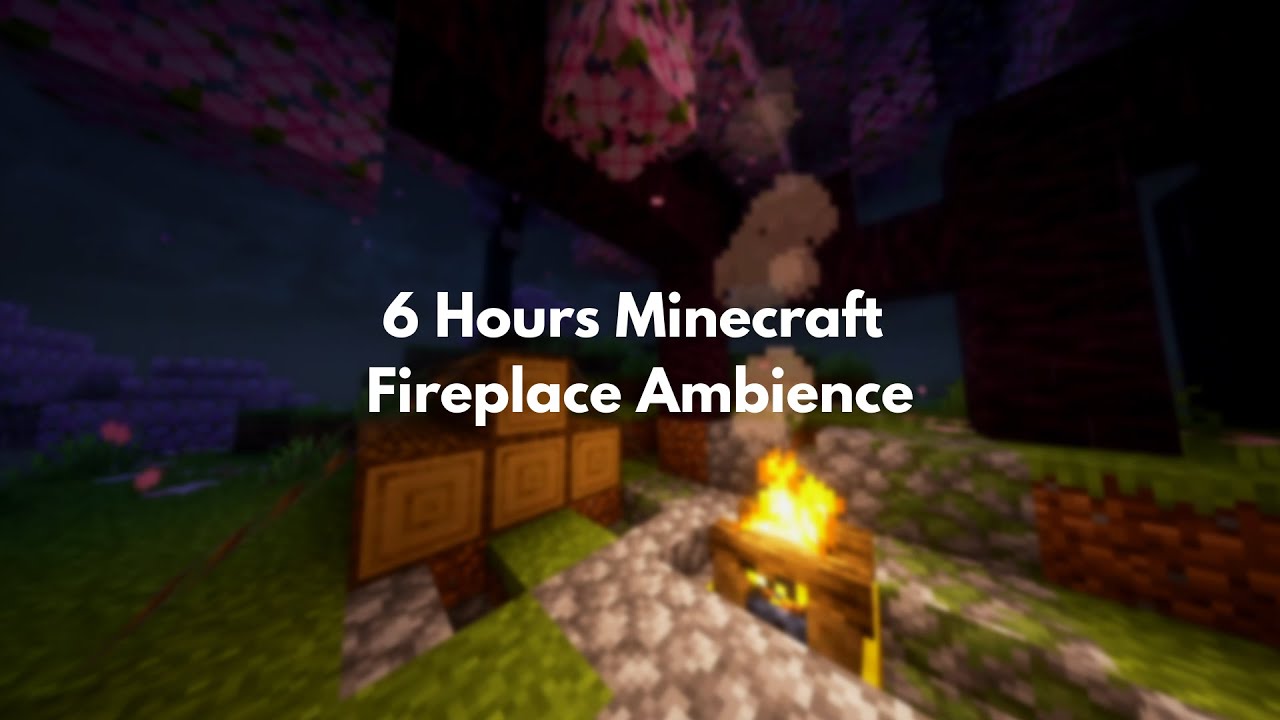 Minecraft Relaxing Fireplace for 6 Hours | Sleep, Study, & Relax | Rain & Fireplace