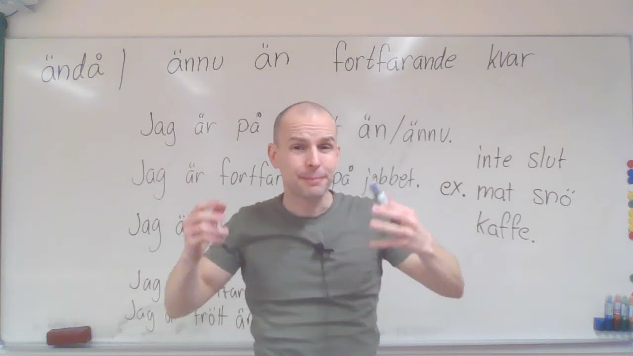 Ändå, ännu, än, fortfarande, kvar (betyder de samma sak?) SFI