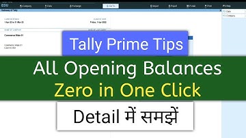 Zero all Opening balances in One Click in Tally Prime