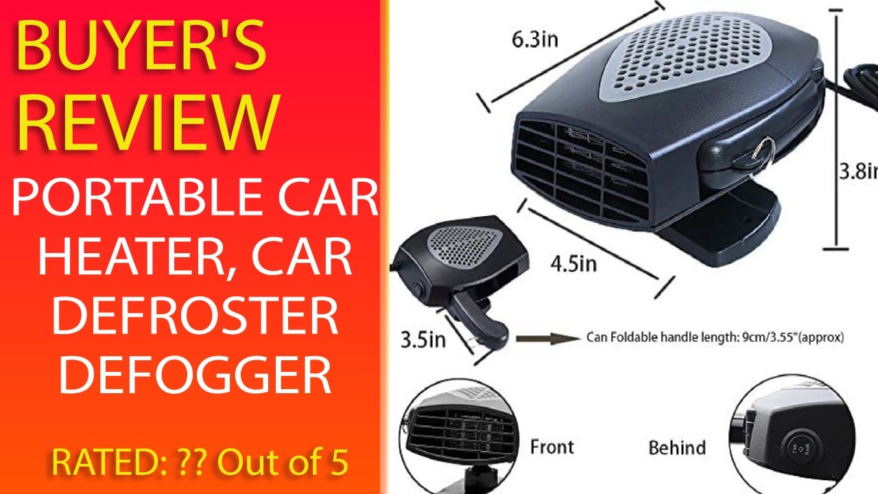 Review Portable Car Heater, Car Defroster Defogger 