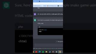 I made a snake game using Chatgpt #chatgpt #trending #shorts