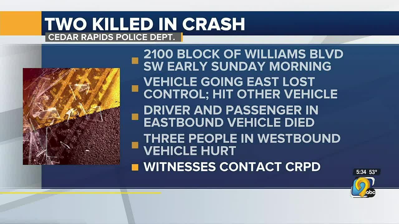 Two dead after an early Sunday morning accident in Cedar Rapids - YouTube