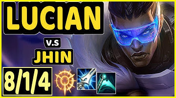GUNKRAB (LUCIAN) vs JHIN - 8/1/4 KDA BOTTOM ADC CHALLENGER GAMEPLAY - OC