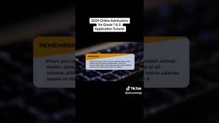 2024 Online Admissions from Grade 1 and 8: Application Tutorial.