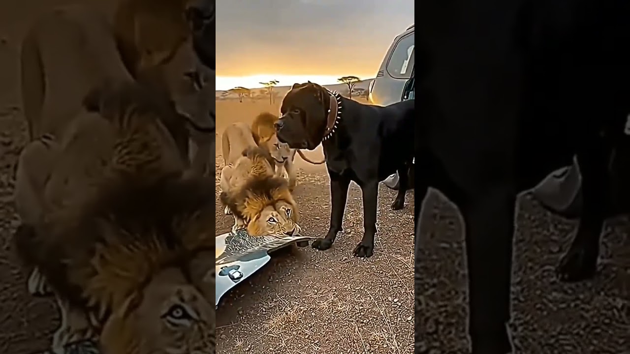 Dog vs lion real fight 😱…