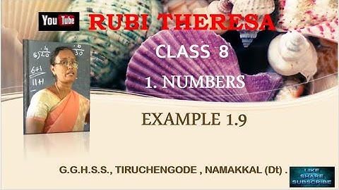 TN  Samacheer Kalvi | 8thMaths | NUMBERS | Example  1.9 | English Medium