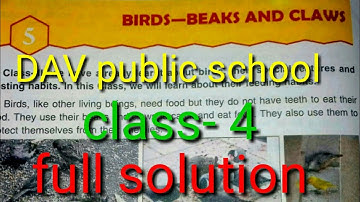 DAV class  4 science  chapter 5  Birds - beak and claws  solution  by ranjan sir