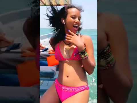 WoW 😜💞. Sexy Habesha girl in bikini making videos in sea side. please subscribe like and share