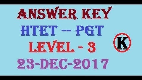 HTET Answer Key DEC 2017