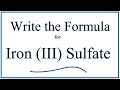 Iron III Sulfate Concepts and Formulas