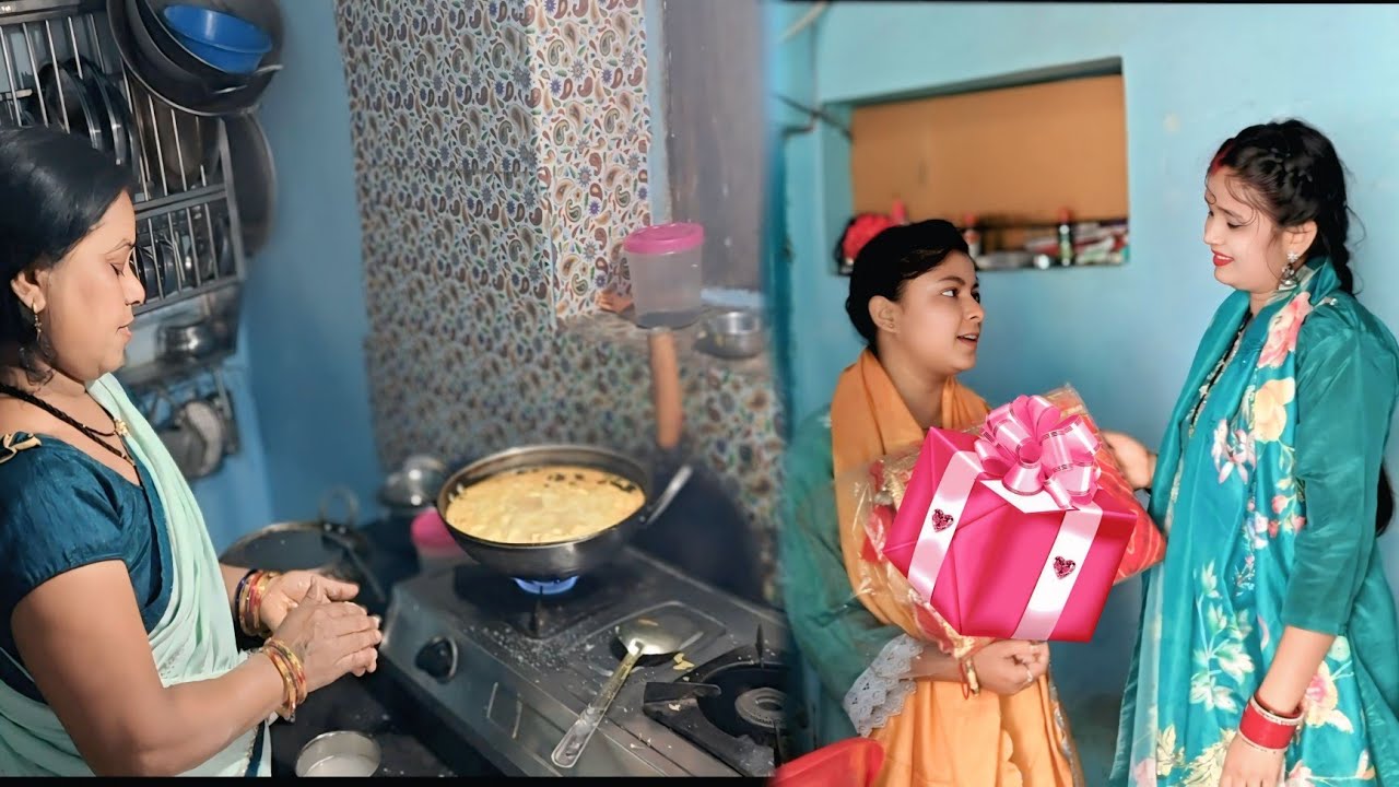 भाभी को दिया गिफ्ट 🎁 चाची के हाथ का स्पेशल डिश 🤤