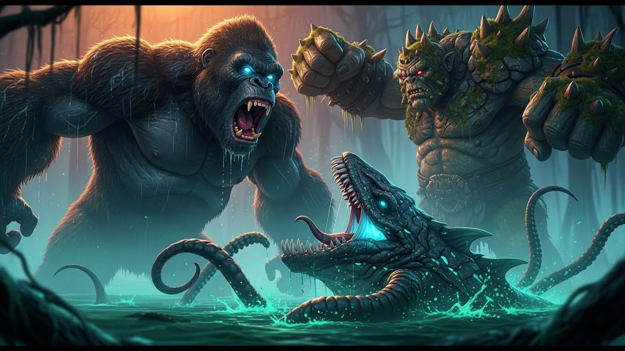 Full Fight: King Kong vs. Mega Troll vs. Sea Eater: Rage of the Swamp