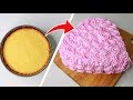 Round Cake To Heart Shape Cake | Rosette Heart Cake | With Eggs / Eggless & Without Oven | Yummy