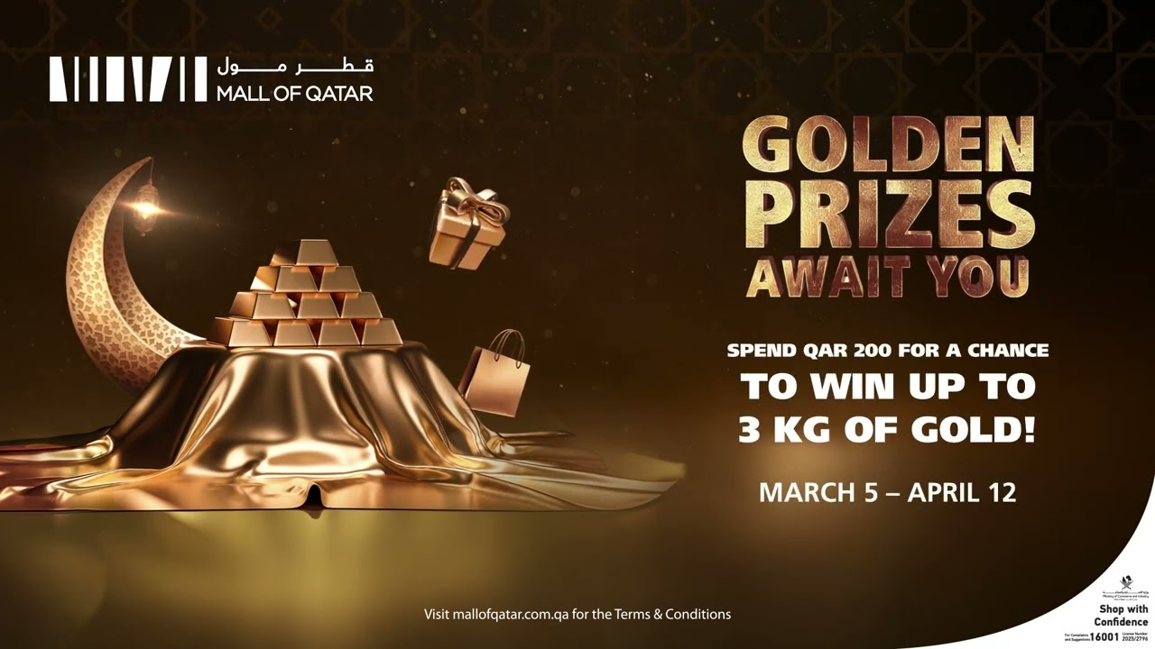 Shop & Win Up to 3 KG of Gold | Mall of Qatar | March 5 – April 12