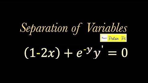 Separation of Variables for Solving Differential Equations - A Second Example!