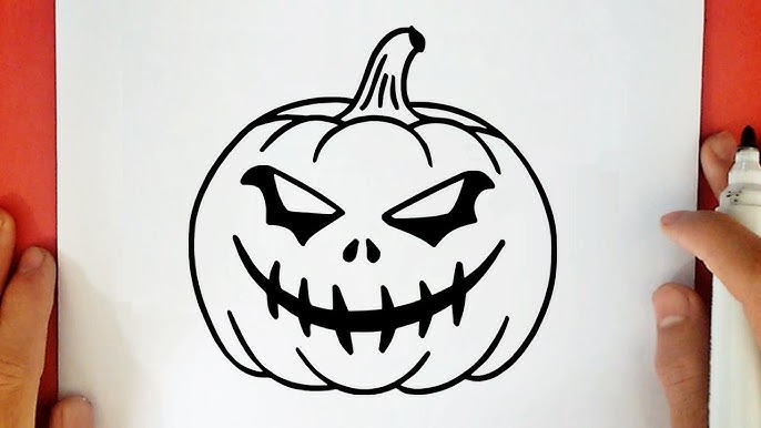 Como desenhar Caveira de Halloween ❤ Desenhos Kawaii - Desenho para Desenhar  