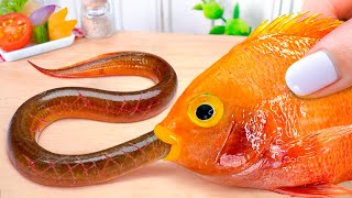 Yummy Miniature Cooking Fish with Eel Recipe Idea (Amazing)  ASMR Cooking Golden Fish in  Kitchen