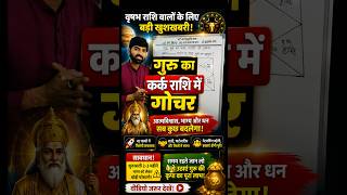 वृषभ राशि वालों की खुलने वाली है किस्मत | गुरु का कर्क राशि में गोचर