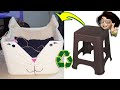 DIY | EN KOLAY KEDİ YATAĞI YAPIMI  ( Kazaktan, Kırık Tabureden Kedi Yatağı Yapımı ) Recycle Cat Bed