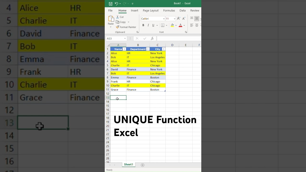 Learn UNIQUE Function in Excel Fast!