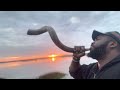 Sounding the Shofar on Sunday Morning during sunrise. A call to worship the Most High for messiah