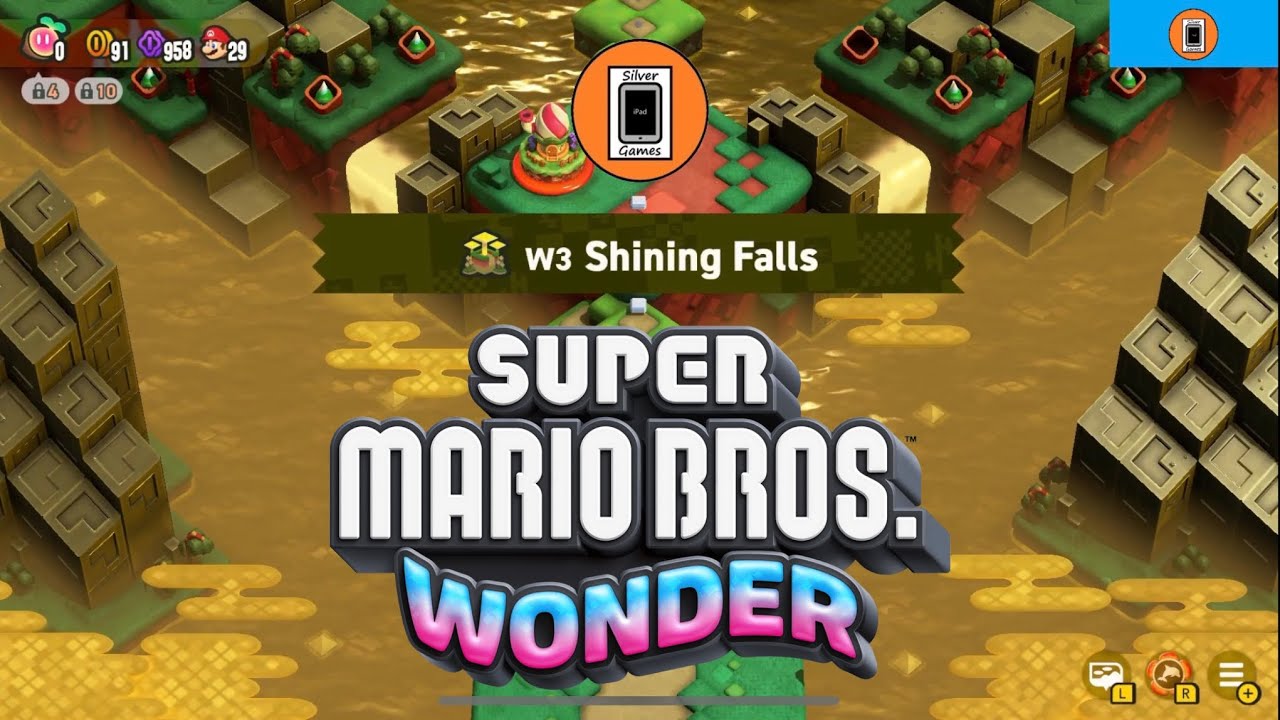 World 3: Shining Falls (Super Mario Bros. Wonder Walkthrough) [100% Completion]