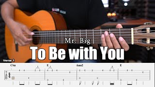 To Be with You - Mr. Big - Fingerstyle Guitar Tutorial + TAB & Lyrics