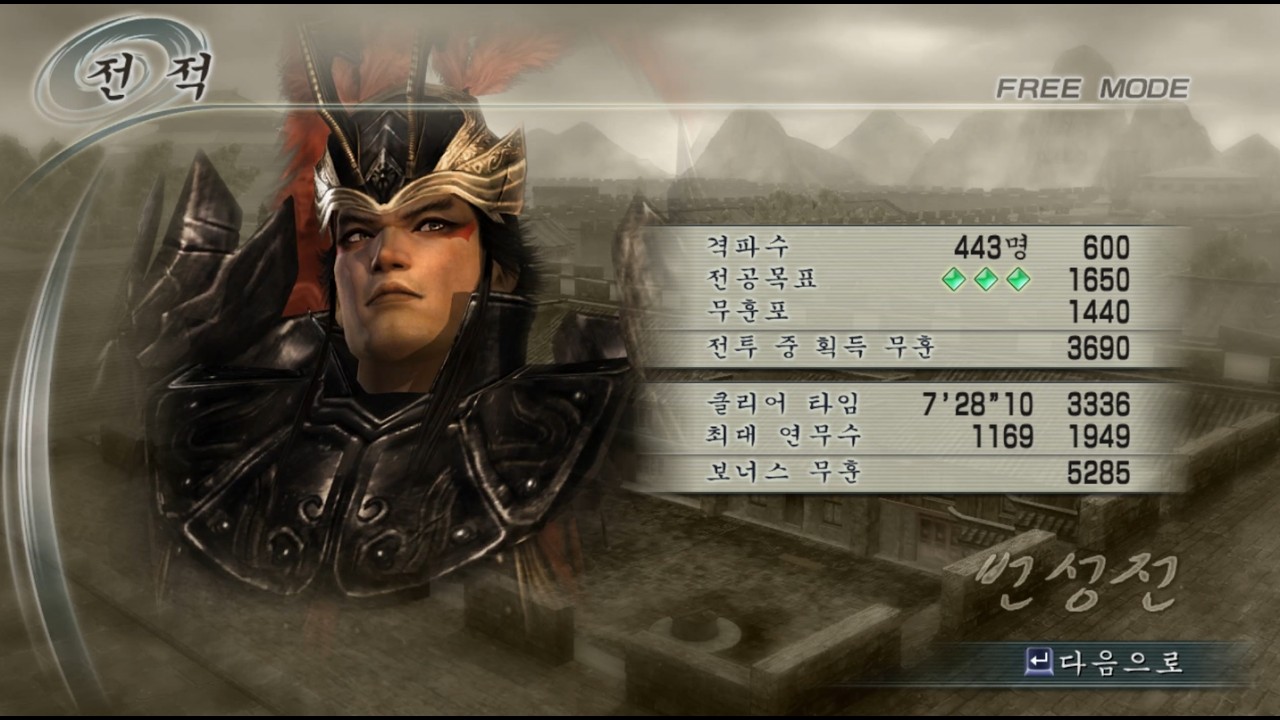 진삼국무쌍5 여포 번성전 연합군 올전공 [일섬, 배수진X] 적군단 전멸 7:28