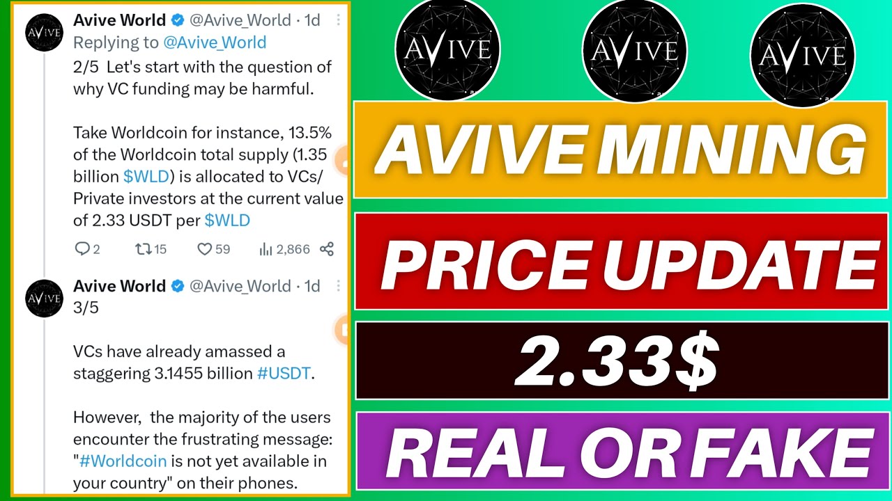 দাম কত হবে | Avive Coin Price Update | Avive Mining App New Price Update
