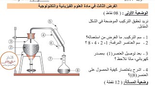 فرض في الفيزياء الفصل الثالث للسنه الاولى متوسط النموذج السادس