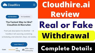 Cloud Hire Real Or Fake Cloudhire.ai Review Cloud Hire Job Review Cloud Hire Ai Job Search