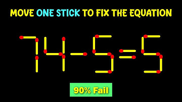 Matchstick puzzle with answer | Math puzzle game | Fix The Equation by moving 1 stick | Improve IQ