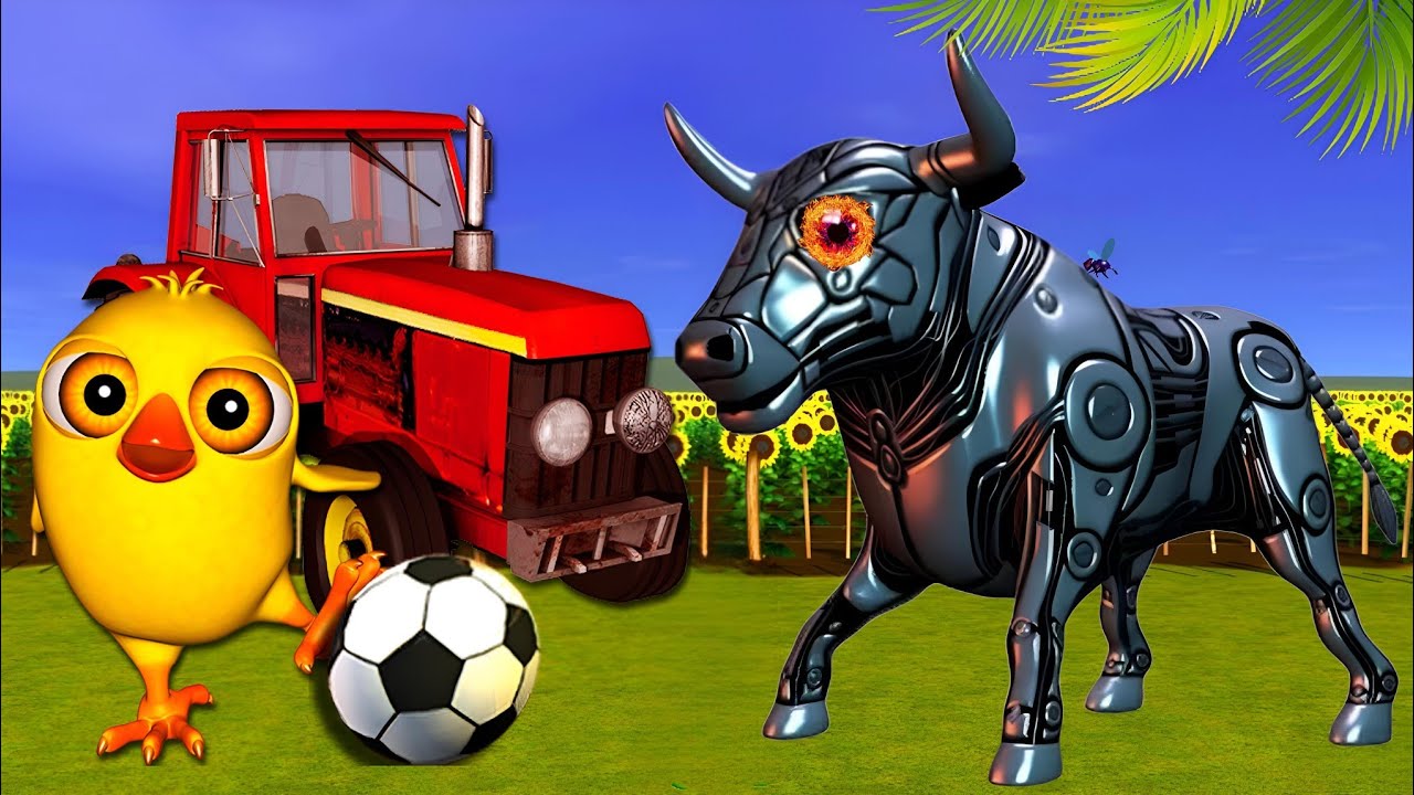 El Pollito pío 3d -El Tractor escapando del Toro y el Pollito pio ...