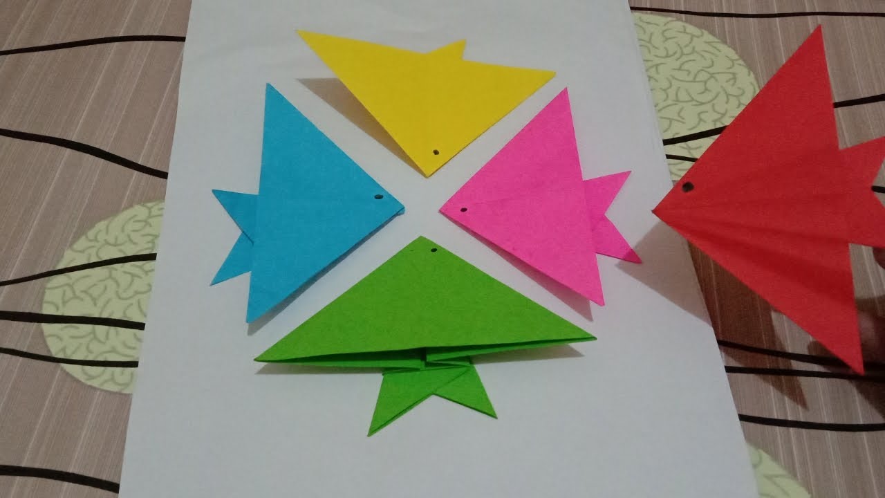 Cara membuat origami ikan berbentuk layang layang dengan mudah YouTube