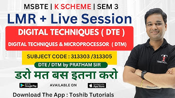 🔴 LIVE | Digital Techniques Diploma 3rd Sem Doubt Solving | DTE Diploma 3rd Sem | Toshib Tutorial