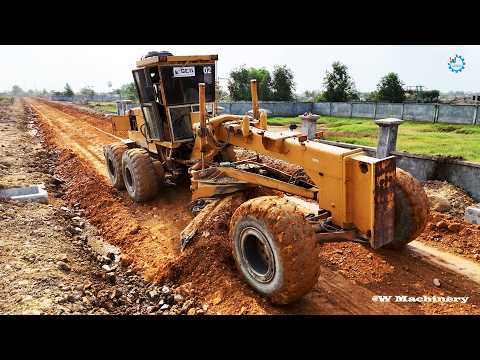 OMG !! The Heavy Komatsu Motor Grader Leveling Foundation Village Road Action Machinery