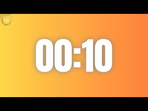 10 Seconds Countdown Timer (in Yellow & Orange Gradient Background)