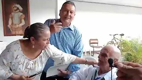 112 year old Eusebio Quintero Lopez is honored wit...
