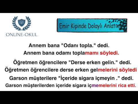 Emir Kipinde Dolaylı Anlatım. Повелительное наклонение в косвенной речи.