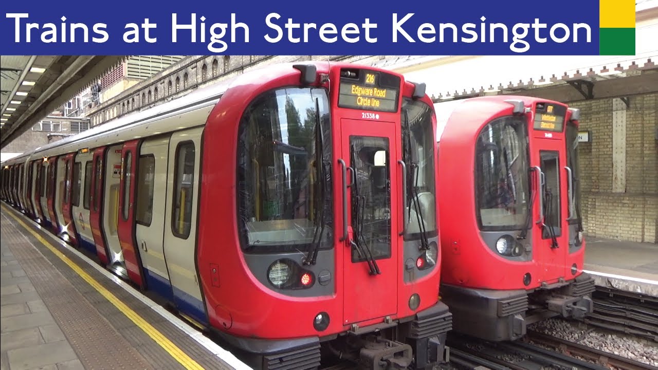 London Underground, Circle And District Line Trains At High Street Kensington
