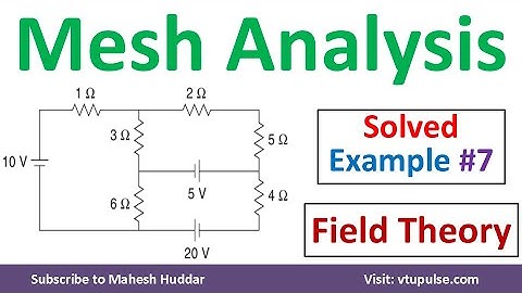 Mesh Analysis Solved Example Field Theory Network Analysis Circuit Analysis by Vidya Mahesh Huddar